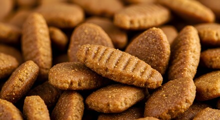 Dry pet food close up