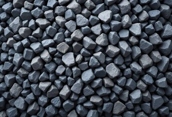 Detailed Texture of Dark Gray Angular Gravel Rocks Stone Material Surface Pattern
