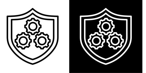 System Security Icon Set White Style Collection