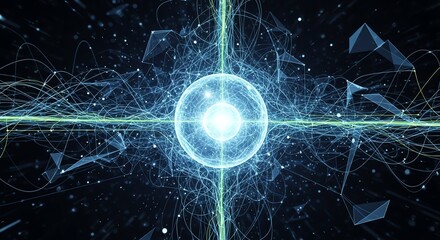 Abstract energy sphere with glowing lines
