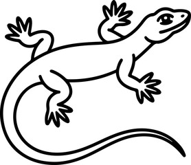 A drawing of a lizard silhouette vector illustration