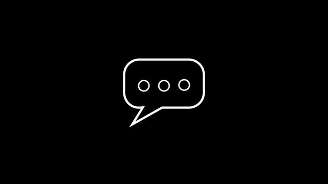 User interface element with animated three dot typing indicator in speech bubble for online messaging systems or chat designs