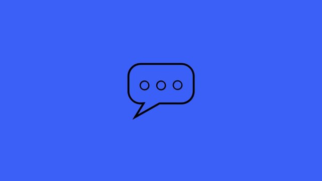 Blue speech bubble chat icon for social network communication message symbol design on the web
