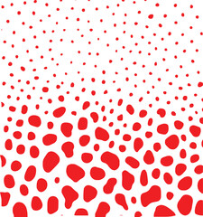 Red Spots on White Background, Graduating in Size and Density