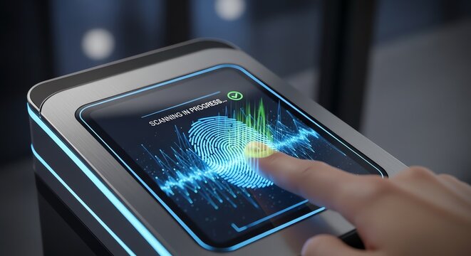 Fingerprint scanning device with biometric authentication - Powered by Adobe