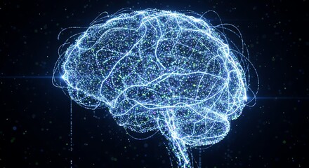 Human brain network visualization digital art