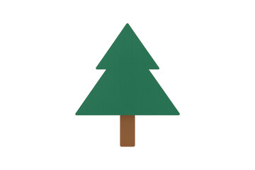Fototapeta premium Minimalist pine tree graphic showing christmas holiday season symbol and nature icon in flat design