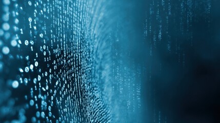 Abstract Binary Code Background, Digital Data Stream Visualization for Technology and Innovation Concepts