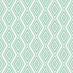 Seamless geometric diamond pattern in green and white tones