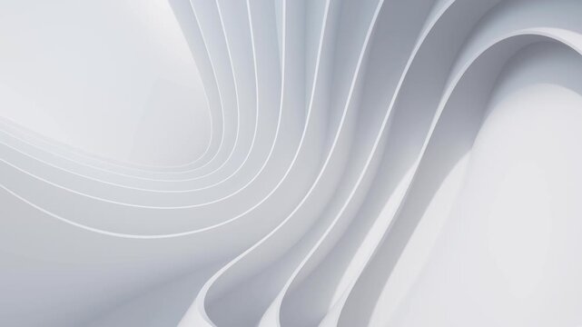 Abstract white curve geometry background, 3d rendering 4k