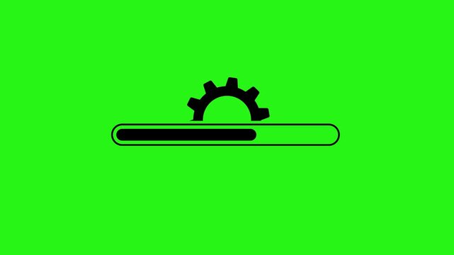 4K animated gear wheel loader spinning on green screen background