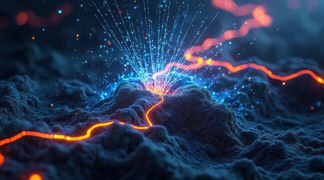 Cosmic energy burst and electrical storm in deep space