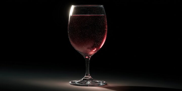 Elegant glass of red wine against a dark background, suitable for sophisticated events and product advertisements