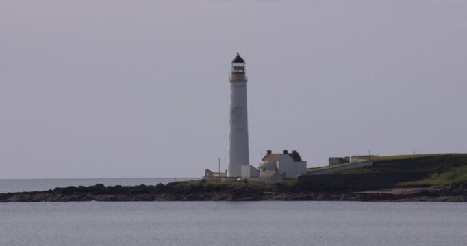 Wide shot of scurdie ness lighthouse at Montrose