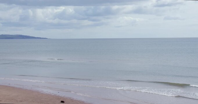 Extra wide panning shot looking north of Montrose beach