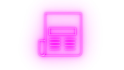A clean line art icon representing a document or report with text lines and a title box, isolated on transparent background, perfect for business or informational design projects