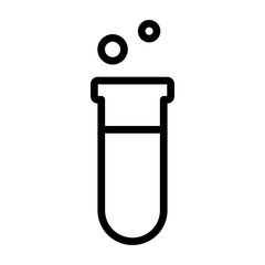 Test Tube Vector Line Icon Design