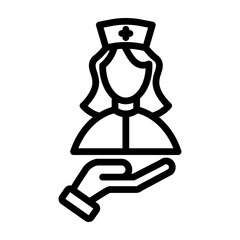 Nursing Care Vector Line Icon Design