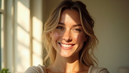 Natural Light Portrait — Serene Selfie with Warm Morning Glow