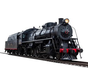 Obraz premium steam locomotive train isolated on white background PNG, AI GENERATED