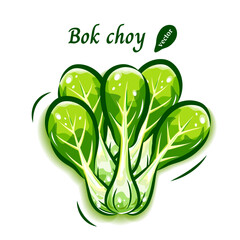 チンゲン菜のポップアート｜可愛いく新鮮な野菜のイラスト