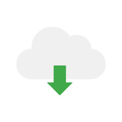 Cloud download icon vector illustration data storage upload arrow digital transfer cloud computing graphic
