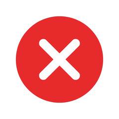 Obraz premium Red x mark vector illustration cross symbol no sign cancel icon warning graphic isolated eps