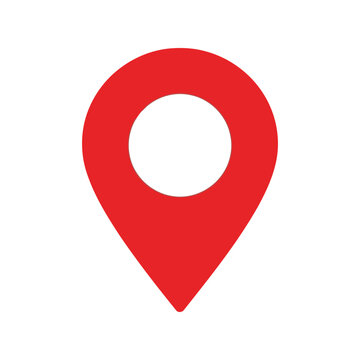 Red map pin icon vector location marker navigation symbol point of interest gps pointer