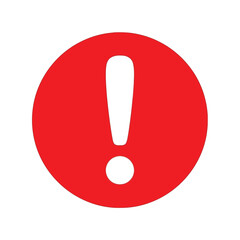 Red exclamation mark warning sign alert symbol danger notification icon isolated vector
