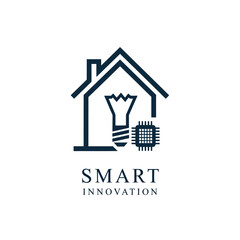 Smart Home Innovation Logo Depicting Technology and Modern Living.