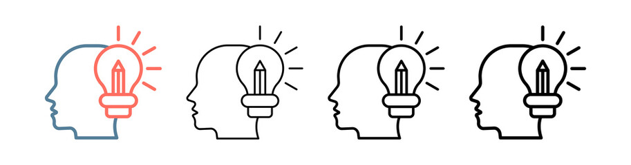 Creative Thinking Icon Collection Set Different Style