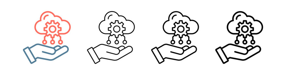 Cloud Service Icon Collection Set Different Style