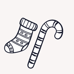 luxury Christmas vector icons ,nostalgic holiday doodle icons