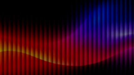 dark abstract futuristic rainbow multicolor low curved band over glowing vertical stripes