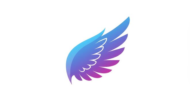 Stylized avian appendage displays a vibrant gradient transitioning from cyan blue to magenta