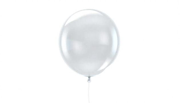 transparent balloon with glossy surface reflections, soft light glow, clean minimal style, isolated transparent background, realistic lighting.
