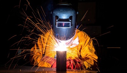 Metalworker Welding Steel.