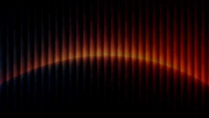 dark abstract futuristic warm color curved arc on vertical stripes