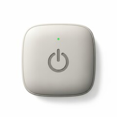 Small square device with power symbol isolated on white background
