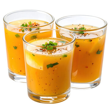 Steaming mondongo soup shots isolated on a pure white background, a comforting latin american classic