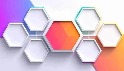 Hexagonal Network with Vibrant Gradient Background.