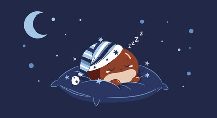 A Peaceful Chestnut Snoozing Under the Moonlight with Dreamy Tranquility And Stellar Bliss