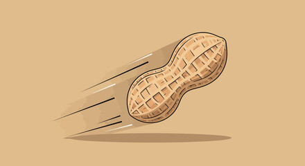 A Tasty Peanut Flying Through The Air With Motion, Speed, And Deliciousness