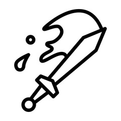 Sword Slash Vector Line Icon Design