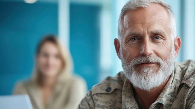 Veteran Meeting with Caseworker to Discuss Eligibility and Benefits