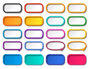 Colorful rounded rectangle speech bubbles for design.