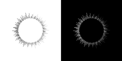 Fototapeta premium Dynamic abstract spiral sound wave rhythm lines. Circular spiral sound wave rhythm of lines. Circular futuristic abstract lines, black and white background.