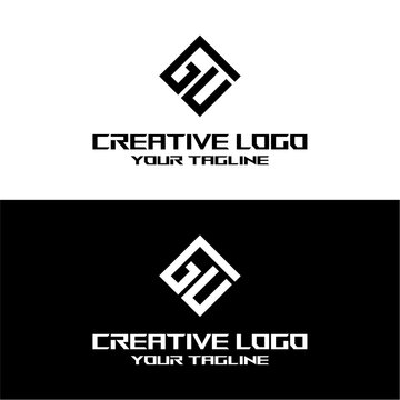 creative letter logo gu design vector