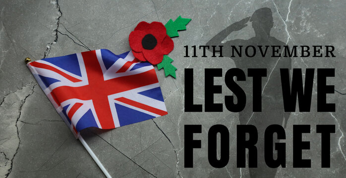 Poppy Day. Remembrance Day - Lest We Forget. White background.  