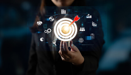 Fototapeta premium Target audience analysis enhances marketing with segmentation, smart profiling, and personalized strategies for improved audience targeting and campaign efficiency. Latch